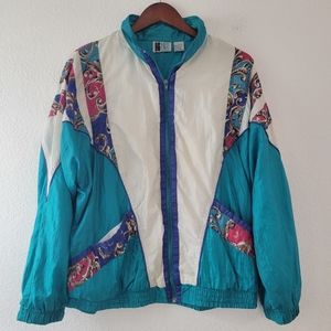 Bold Spirit Women's Vintage Multicolor Windbreaker Jacket Size Large 80's / 90's